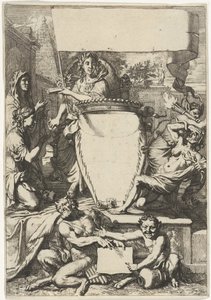 Cartouche Surrounded by Allegorical Figures by Gerard de Lairesse