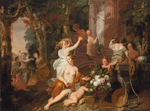 Nymphs and Bacchantes Paying Homage at the Temple of Flora