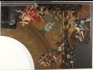 Part (upper right) of a Ceiling Painting with the Main Scene of Diana and Her Companions