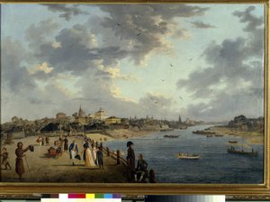 The Yauza River in Moscow. View of the city and description of the banks of the tributary of the Moskva River. Painting by Gerard de la Barthe (active between 1787-1810)