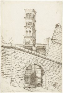 Temple of Mars Ultor and the Pantani Arch in the Forum of Augustus and the Tower of San Basilio by Gerard ter Borch (I)