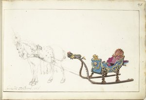 Horse and sleigh by Gerard ter Borch (II) (signed by artist)