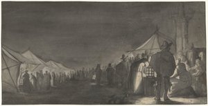 The Milk Market in Zwolle, at Evening by Gerard ter Borch (II)