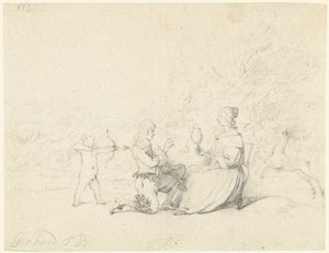 Gentleman Kneeling Before a Lady