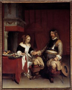 The Military Gallant or Young Woman to Which a Man Offers Money
