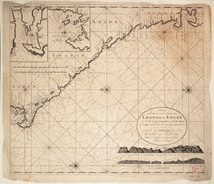 Chart of Gulf of Guinea, Africa, early 18th century by Gerard van Keulen