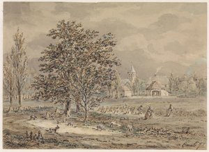 View of the Village of Zoelmond by Gerardus Emaus de Micault
