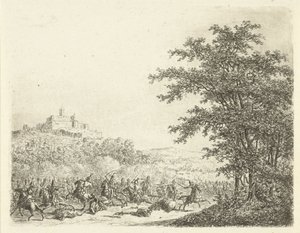 Cavalry Battle at Fort Königstein by Gerardus Emaus de Micault