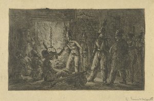 Soldiers by the Fire by Gerardus Emaus de Micault
