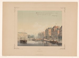 View of the Aalmarkt in Leiden by Gerardus Johannes Bos