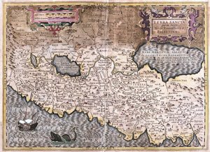 Holy Land and Palestina (engraving) by Gerardus Mercator