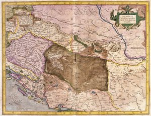 Sclavonia, Croatia, Bosnia and Dalmatia (Engraving) by Gerardus Mercator