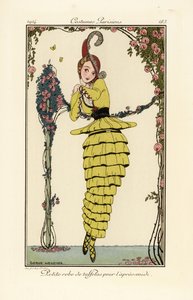 Woman in Yellow Taffeta Afternoon Dress by Gerda Marie Frederike Wegener