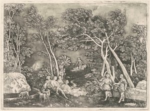 Nymphs in a Landscape by Gerhard Janssen