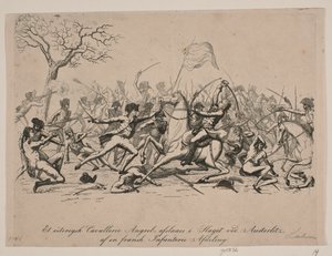 An Austrian Cavalry Attack Repulsed at the Battle of Austerlitz by Gerhard Ludvig Lahde