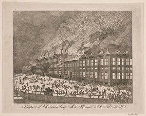 View of the Fire at Christiansborg Palace on February 26, 1794 by Gerhard Ludvig Lahde