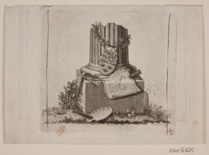 Vignette with Broken Column and the Three Nordic Kingdoms
