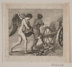 Winged Genius Following a Ploughman