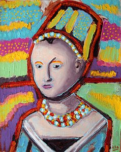 Portrait of Young Girl after Christus, 2020 by Gerhardt Isringhaus