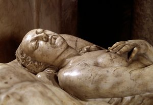Funeral monument of Henry II (1519-1559) and Catherine de Medicis (Caterina de Medici) (1519-1589) made in marble by Germain Pilon (1535-1590). (detail)
