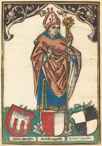 Bishop of Augsburg with Three Coats of Arms by German 15th Century