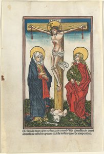 Christ on the Cross with the Virgin and Saint John by German 15th Century