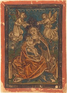 Madonna and Child Seated on a Grassy Bank with Angels by German 15th Century