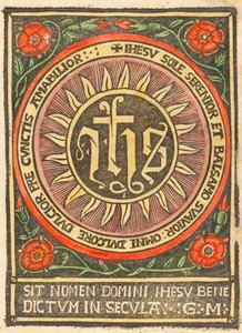 Monogram JHS in a Flaming Circle by German 15th Century