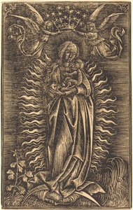 The Virgin Crowned by Two Angels by German 15th Century