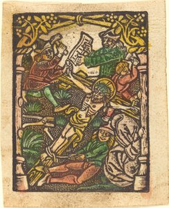 Christ Nailed to the Cross by German 15th Century or Master of the Meshed Background