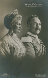 Kaiser Wilhelm II and Empress Augusta Victoria of Germany in Their Silver Jubilee Year by German Photographer