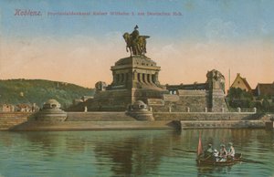 Monument to Kaiser Wilhelm I, Koblenz. Postcard Sent in 1913. by German Photographer