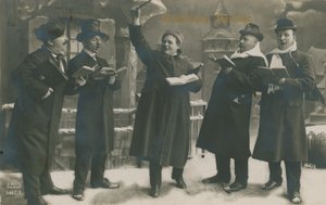 Postcard of Germans Singing in the New Year, Sent on 31st December 1913 by German Photographer