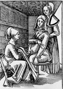 A childbirth (xylography)