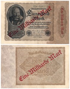 A One Billion Mark Banknote, 1922