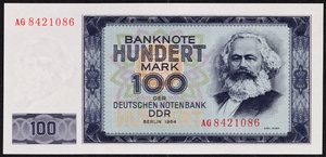 A one hundred mark banknote, 1964