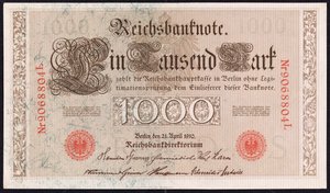 A one thousand mark banknote, 1910