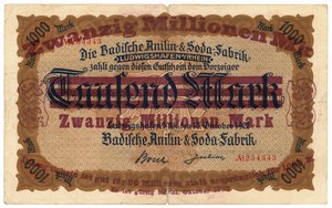 A twenty million mark banknote
