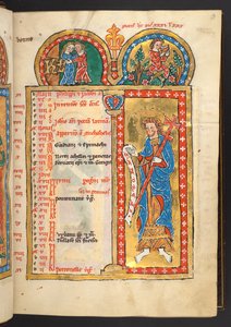 Add. 60629, f.3 May, from 12 Calendar pages in gold and colours, with architectural frames each containing a sign of the Zodiac, an apostle and a labour of the month by German School