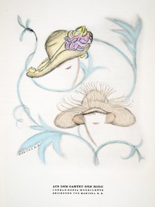 Advertisement for Hats by Conrad Sonja, from Styl, published 1922 by German School