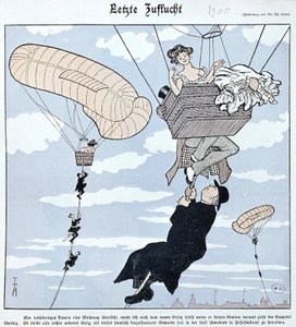 Aerostation: German Cartoon by German School