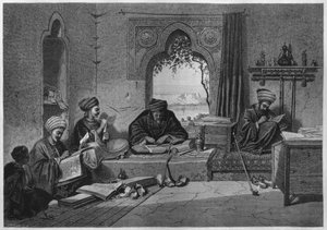 An office at Girgeh, from LEgypte by Georg Moritz Ebers, 1881