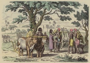 Ancient Egyptian Farmer and Hunters by German School