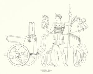 Ancient Greek chariot by German School