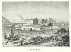 Ancient Greek temple of Athena Apaturia on the island of Sphairia by German School