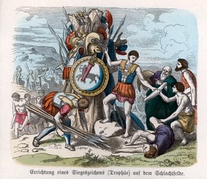 Ancient History. Greece. War Trophies (engraving)