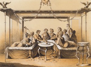 Ancient Romans Enjoying a Meal by German School