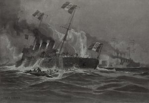 Attack of the Austro-Hungarian Navy on Two Italian Torpedo Boat Destroyers by German School