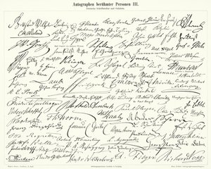 Autographs of Famous People: German Writers and Scientists