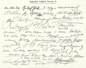 Autographs of Famous People: Composers, Musicians and English, French and German Writers